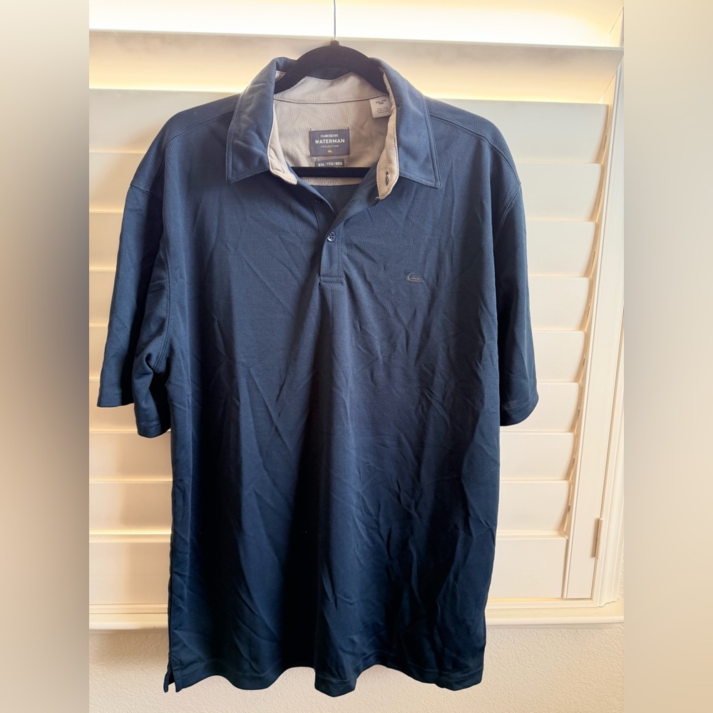 Quiksilver Waterman Men's Deep Blue Polo - Picture 2 of 5